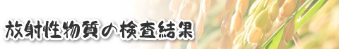 放射性物質の検査結果