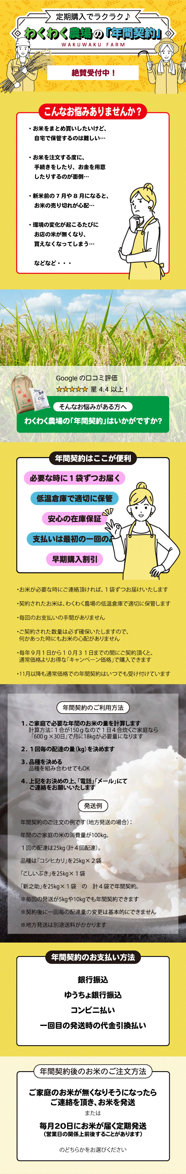 わくわく農場の年間契約